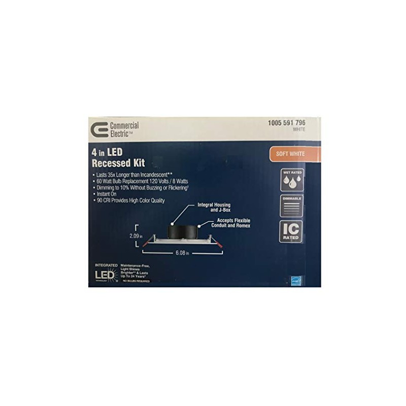 4 in. White Flush Round Wet Rated LED Integrated Recessed