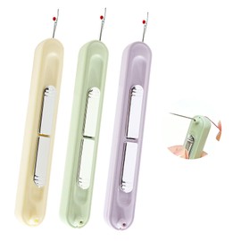 3PCS 2-in-1 Seam Ripper Needle Threader Set, Retractable Threader Plug-in Needle Threader Sewing Tools with Safety Ball Tip Portable Unpicker for Hand Sewing,Knitting,Cross Stitch,Embroidery,Quilting