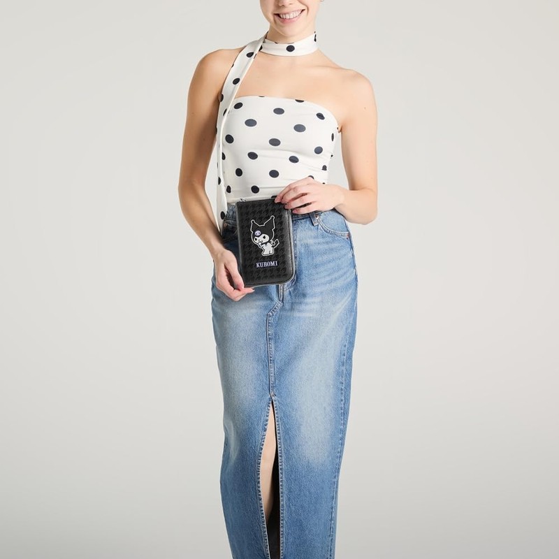 W Capsule Kuromi Porta pasaporte para Mujer Negro ACANUSHA4CW