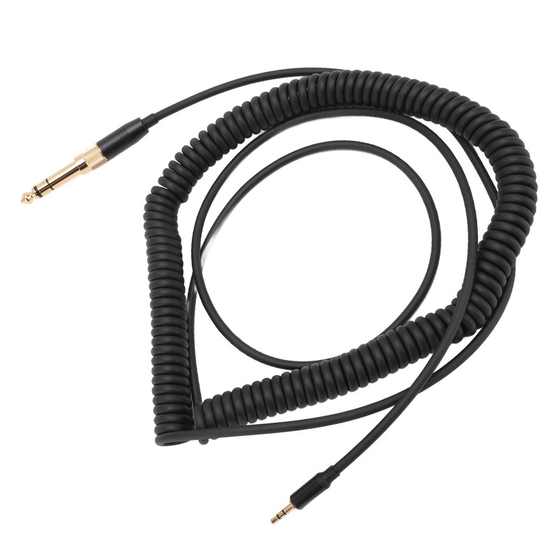 Coiled Headphone Cable Gold Plated Connector Replacement Headset Sound Cord