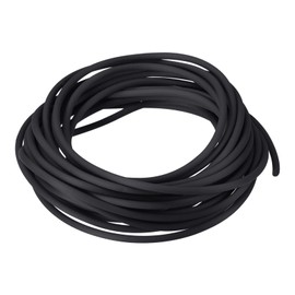 sourcing map Solid Rubber Cord Tubing 10ft 1.5mm(1/16") Dia Matte Black Rubber Tube for DIY Craft Beading Necklaces Bracelet