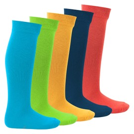 Footstar Children's knee socks (5 pairs), long socks for girls and boys - everyday - Trendy colours, size: 27-30