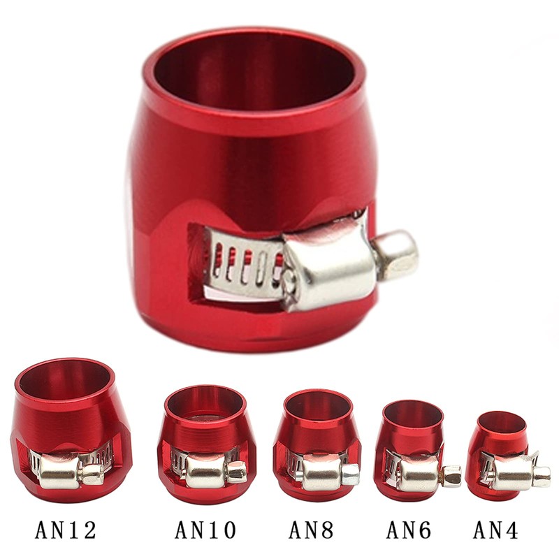 POSENG 4Pcs AN4 Flexible Rubber Hose Pipe Clamp with Screw