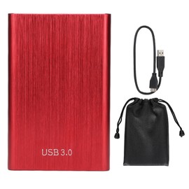 2.5in External Hard Drive USB 3.0 Aluminum Alloy Rounded Shell Mobile Hard DriveRed 500GB