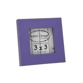 Rustic and Refined Design 3x3 Solid Wood Made in USA Picture Frame with 1 Inch Border (Gallery Collection) - Purple
