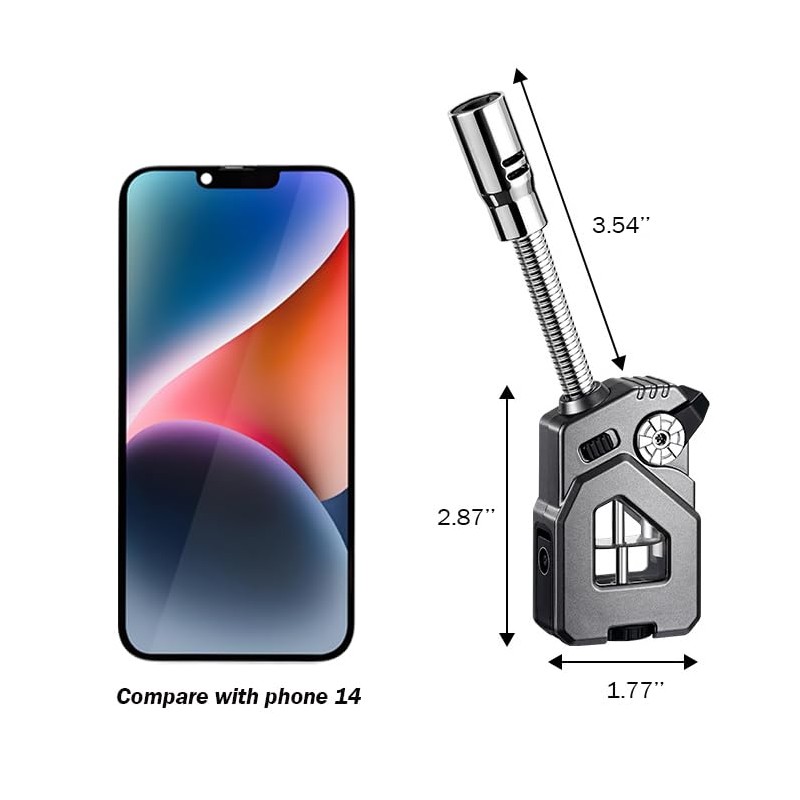 Jet Torch Lighter, Butane Refillable Lighter with Punch, Candle Long
