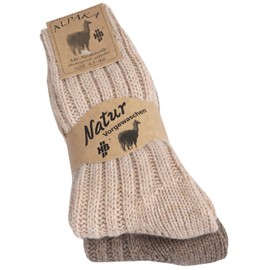 KB Socks – 2 Pairs of Wool Socks Alpaca Socks in Various Designs for Men and Women Warm Socks for Winter up to Size 50 - 39-42