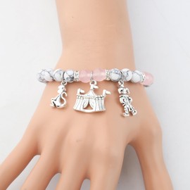 TGBJE Circus Lovers Circus Themed Gift Life Is A Circus Enjoy The Show Circus Charm Bracelet Circus Showman Inspired Gift Circus Tent Jewelry (life circus br)