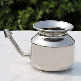 AncientImpex Anicent Impex Stainless Steel Neti Pot with 5 Sachets Neti Salt and Instruction Leaflet for Nasal Cleansing