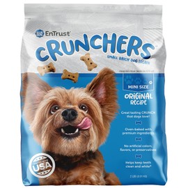 Blue Seal EnTrust CRUNCHERS Dog Treats for Mini Dogs | Small Batch, Oven Baked, Premium Ingredients | Original Recipe | 2 Pound Bag