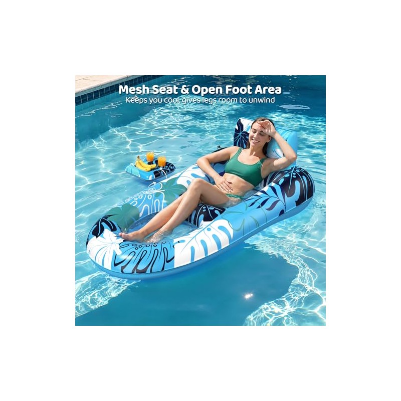 2 Pack Pool Floats Adult Heavy Duty, Inflatable Pool Lounger