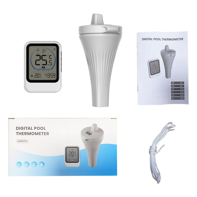Wireless Pool Thermometer, IP68 Waterproof, 50 m Range (80-120 m