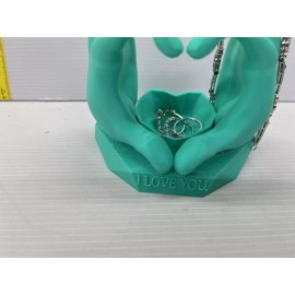 Unbranded Hand Sculpture Ring Display Jewelry Jewelry Stand Teal