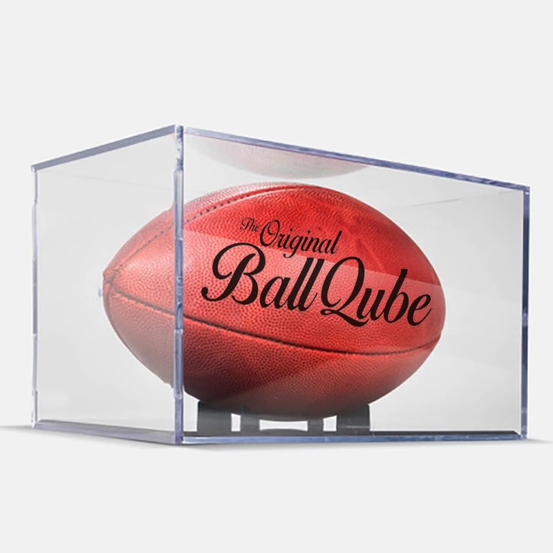 BallQube Grandstand Football Display Case for Memorabilia and Autographed Ball,