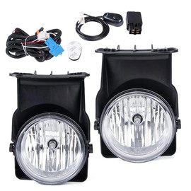 ALLGOOD Fog Lights w/Wire Harness, Compatible with GMC Sierra 1500 2500 3500 2003-2006/Fit 2007 GMC Sierra Classic(Not fit Denali|C3 Models), Left&Right, Clear Lens