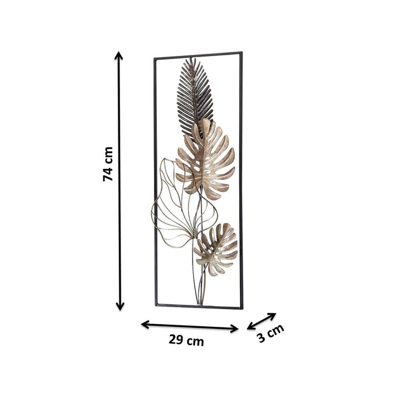Kobolo Wall Decoration Metal Picture – Monstera – Metal –