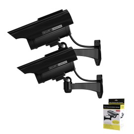 Madlife Garage 2 x Camera Atrappe, Dummy Camera with Flashing LED, Solar Dummy Camera, Fake Camera, Surveillance Camera, Dummy Camera, Outdoor Camera