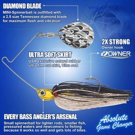 Mini-Spinner-Baits-for-Bass-Fishing-Lures-Colorado-Spinnerbait-Top-Water-Fishing-Lures-Micro-Spinner-Smallmouth-Bass-Lure Small Water Hard Baits Pan Fish Bait Crappie Lures Sets 1/8 1/4oz