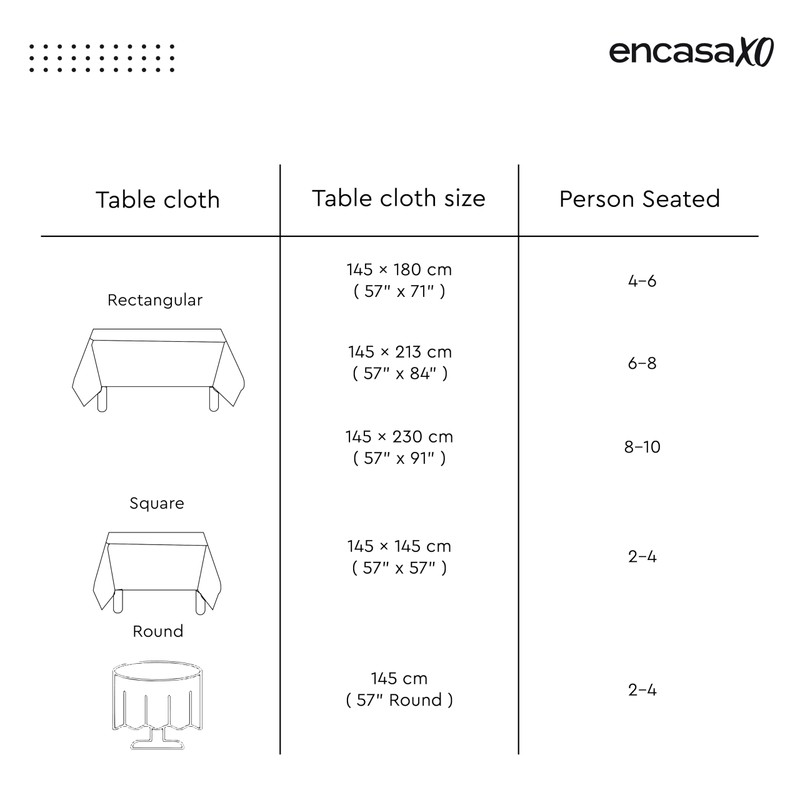 Encasa Homes Printed Tablecloth 145 x 145 cm for Square