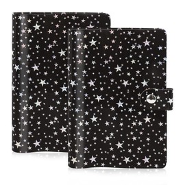 2pcs Soft PVC 6 Ring Binder Cover, 6 Hole Soft Cover Binder, Office Binder Supplies for Meeting Travel (Black)