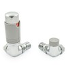 Thermostatic Radiator Valve Chrome & Silver-Grey Corner TRV – Style