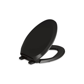 Kohler K4713-RL-7 French Curve Elongated Closed-Front Toilet Seat with Soft Close and Quick Release Black Black