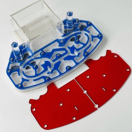 Anteojos de hormigas acrílicas, tamaño grande, 2418 cm, granja de hormigas, hábitat de hormigas, formulario con plataforma integrada (azul)