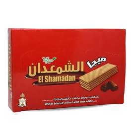 El Shamadan Wafer Biscuits Mega With Premium Chocolate Cookies Roll Wafers Crispy Perfect Snacks Nutrient Rich Fresh Delicious Sweet For Kids & Adults بسكويت الشمعدان ميجا محشو بالشيكولاتة (6 Peice)