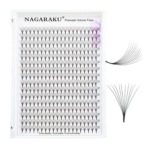 NAGARAKU Volume Eyelash Extension Eyelashes, Narrow Handle, Lightweight, Dense, Premade