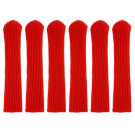 uxcell 6Pcs Door Handle Covers, Knitted Anti-Scald Door Knob Protector Door Knob Cover for Hot Doors and Cold Doors, Red