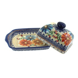 Polish Pottery Autumn Burst Butter Dish