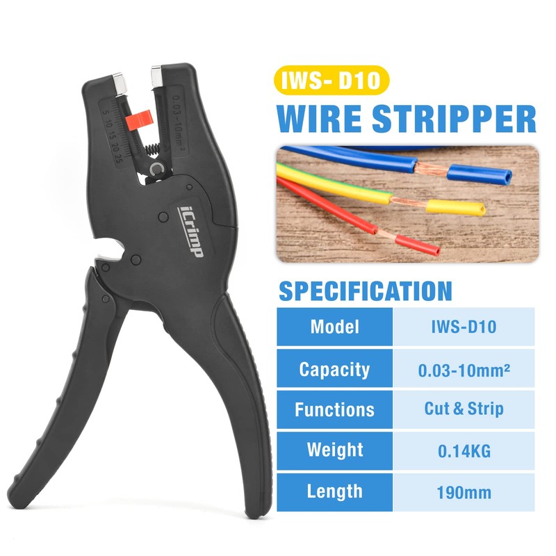 iCrimp IWS-D10 Automatic Wire Stripper/Wire Cutter for 32-7 AWG Solid