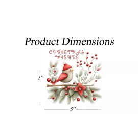 Twisted R Design Christmas Wishes Red Cardinal and Holly Ornament, Tier Tray Sign, Wood Mini Sign