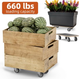 Wood Platform Dolly 4 Wheels Heavy Duty Furniture Mover Dolly 550 Lbs Capacity (2)