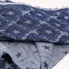 10 oz Star Pattern Denim Jacquard Fabric,Deep Blue,Non-Stretch,Water-Washed with Fringe