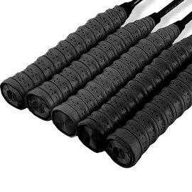 ZARSIO Racket Grip Tape Anti Slip Precut Tennis Grip Tape Quick-Dry Replacement Tennis, Badminton, Pickleball Overgrip (All Black)