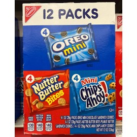 Mondelez International Mini variedade de biscoito Oreo Pk/Nutter Manteiga/Chips Ahoy 12