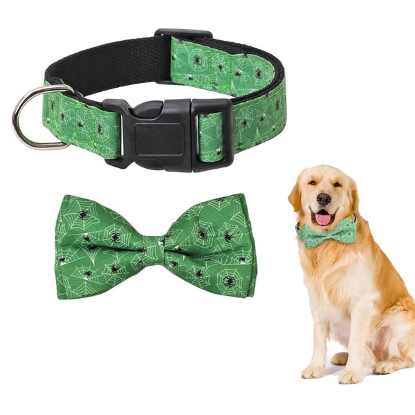 Halloween Dog Collar with Bow Tie, Adjustable Soft Puppy Collar