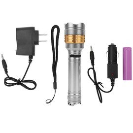 High Bright Hand Held Torch Light Aluminum Alloy Outdoor Flashlight for Camping Hunting(White)