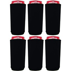 Blank Neoprene Collapsible 24 oz. Can Coolie (6, Black)