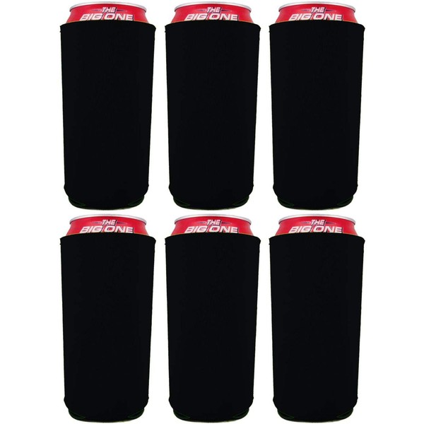 Blank Neoprene Collapsible 24 oz. Can Coolie (6, Black)