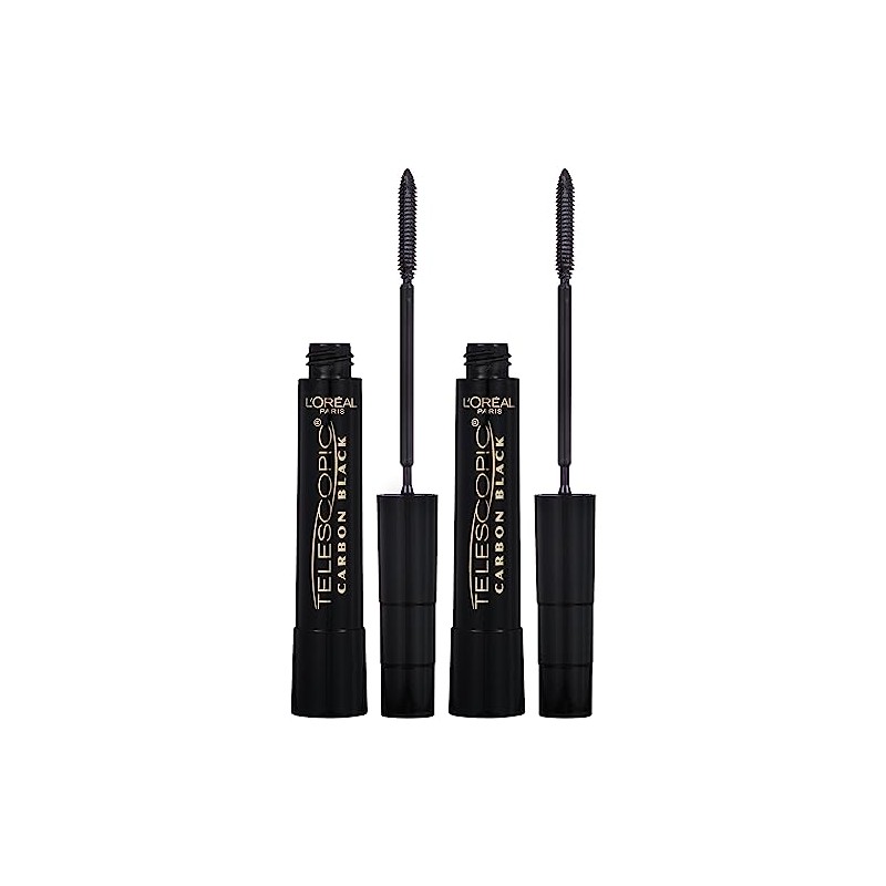 L'oréal Paris Makeup Telescopic Original Lengthening Mascara, Carbon Black, 2Count