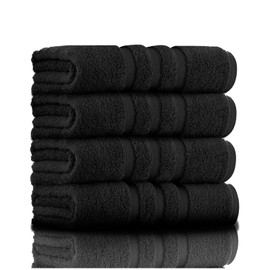 GC GAVENO CAVAILIA 550 GSM Hand Towels - Pack of 2 - Egyptian Cotton Towel - Highly Absorbent & Quick Dry Bathroom Towels Sets - Washable Spa Saloon Gym Towel, Black