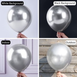 PartyWoo PartyWoo Metallic Silver Balloons, 50 pcs 12 Inch Silver Metallic Balloons, Silver Balloons for Balloon Garland or Arch as Wedding Decorations, Birthday Decorations, Party Decorations, Silver-G102
