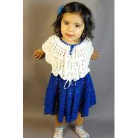 Handmade crochet girl baby dress - Blue