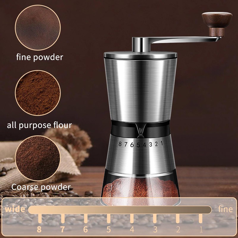 Manual Coffee Grinder Capacity 185g with 36MM Ceramic Grinding Conical