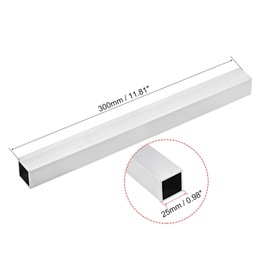TA-VIGOR 2Pcs 6063 Aluminum Square Tube, 25mm x 25mm x 1mm Wall Thickness 300mm Length Seamless Straight Pipe Rectangular Tubing for Industrial Housing Construction