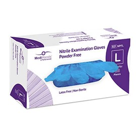 MediHands Nitrile Powder Free Examination Gloves Large Pack of 100