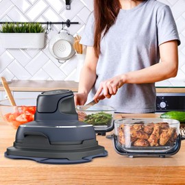 Palksky Palksky Air Fryer Trivets Silicone for Ninja Crispi, Hot Pads Potholders for Ninja Crispi Airfryer Accessories, Portable Glass Air Fryer Cooking System Holder, Kitchen Aid (Dark Gray)