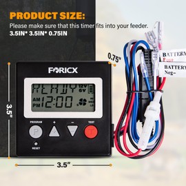 Deer Feeder Digital Timer, 6V/12V Digital Timer for Deer Feeder Goat Feeder, Advanced Feeding Timer with Up to 8 Different Feed Times A Day, Adjustable Feed Rate and Motor Speed, 3.5" x 3.5" x 0.75"